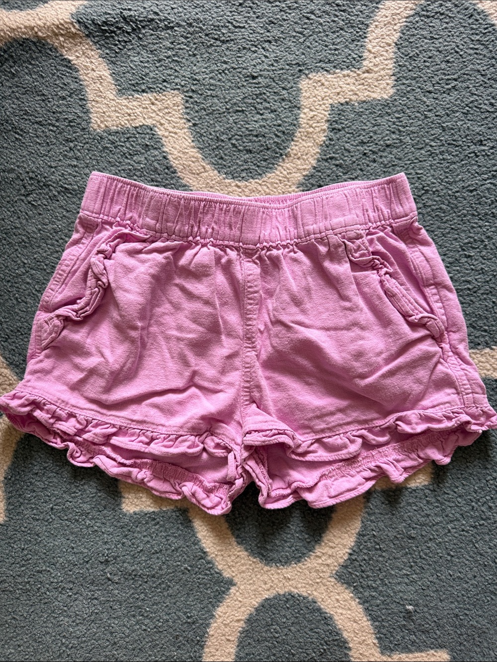 Crewcuts Pink Ruffle-Hem Pull-On Shorts